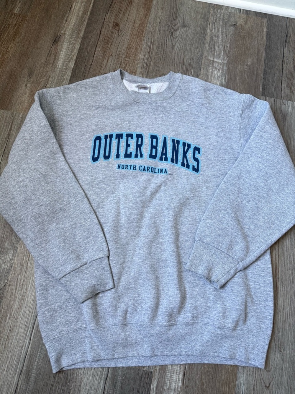 Outer Banks Crewneck Sweatshirt Gray Blue Beach Sweatshirt Size L